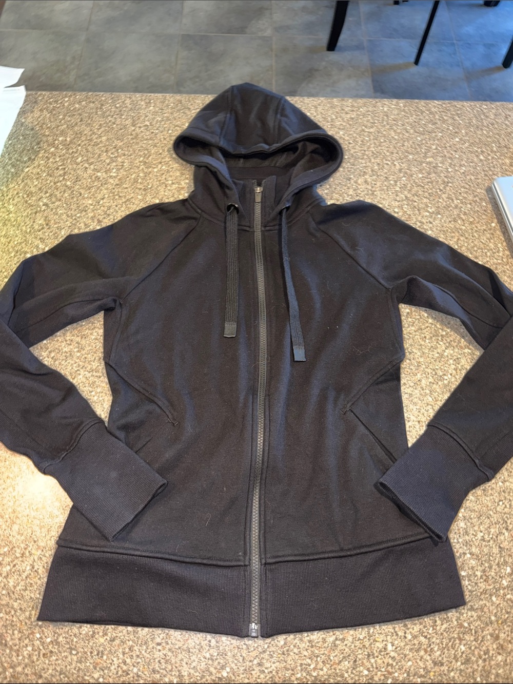 Athleta black hoodie zip up sweatshirt